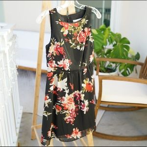 Ann Taylor Loft Black Floral Dress